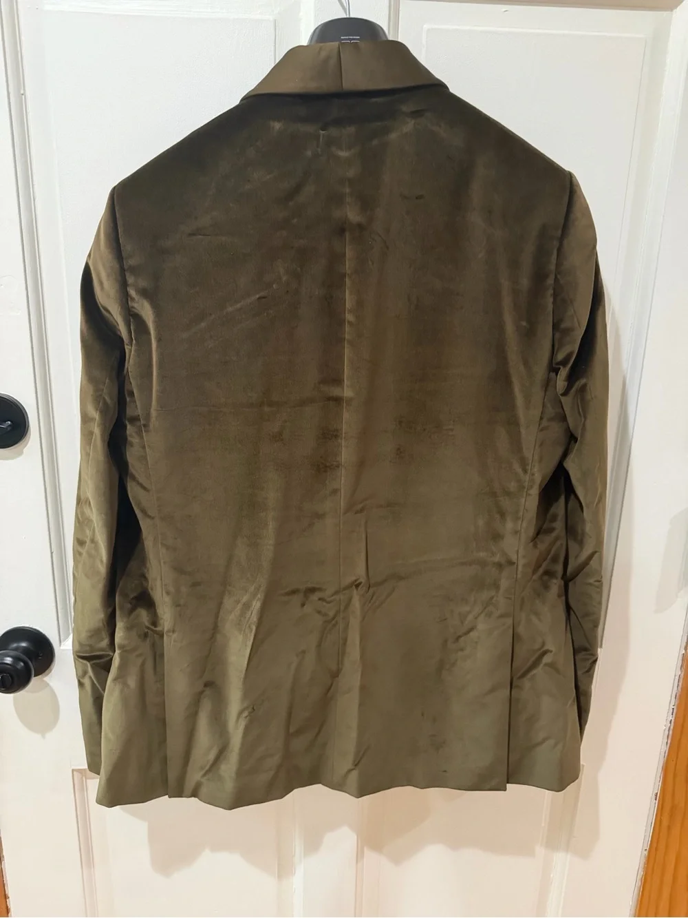 Paul Smith Olive Green Velvet Shawl-Collar Blazer